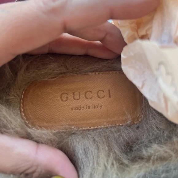 Gucci Pink Leather Fur-Lined Horsebit Mules - Picture 4 of 8